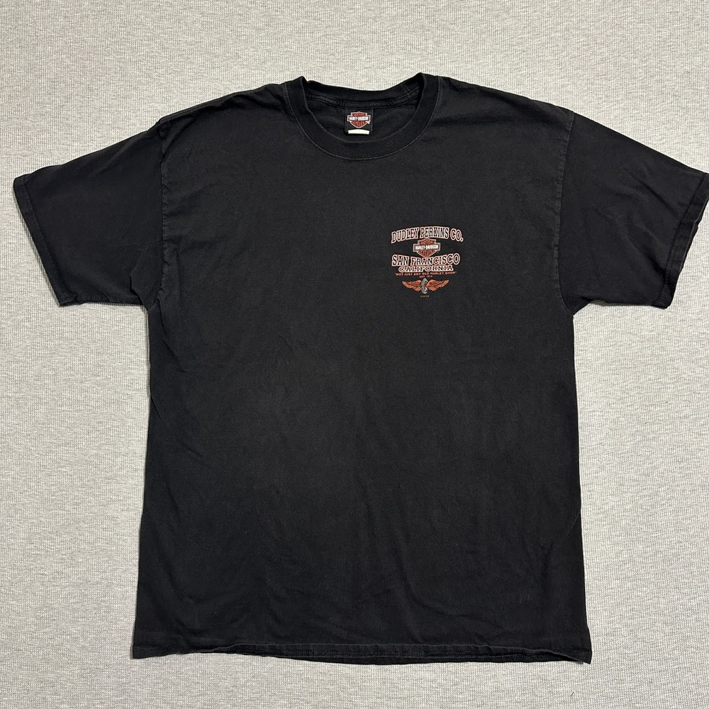 Harley-Davidson Dudley Perkins Co San Francisco T-Shirt Black Graphic Mens 2XL